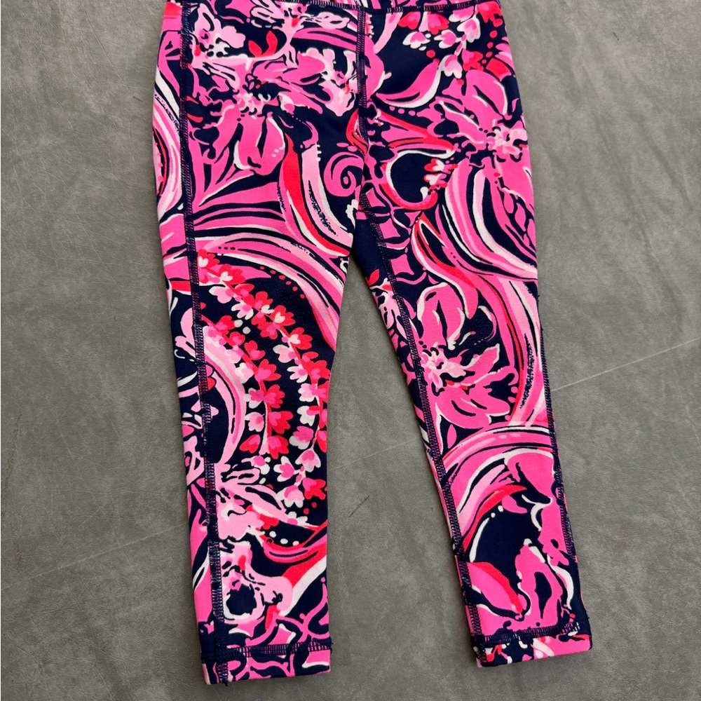 Lilly Pulitzer Pink and Navy Kids Leggings